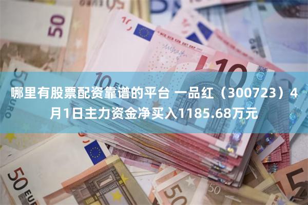 哪里有股票配资靠谱的平台 一品红（300723）4月1日主力资金净买入1185.68万元