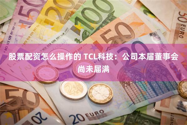 股票配资怎么操作的 TCL科技：公司本届董事会尚未届满